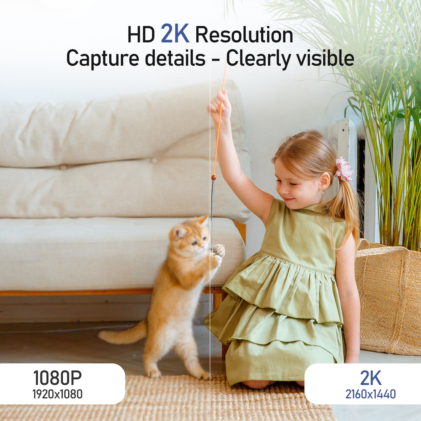 Baby Monitor with 360 Wireless , Nanny Cam, Safety Alerts, 3MP HD WiFi Camera