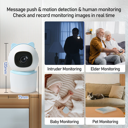 Baby Monitor with 360 Wireless , Nanny Cam, Safety Alerts, 3MP HD WiFi Camera